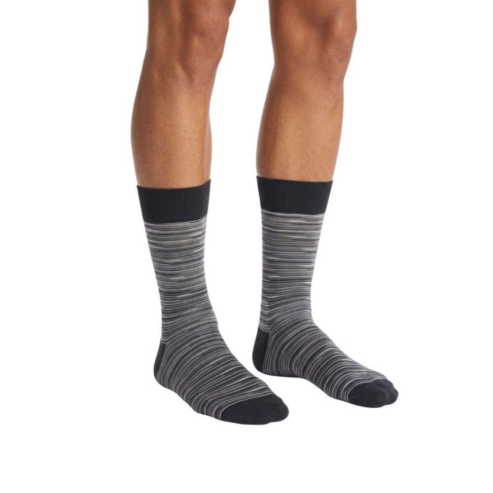 Missoni Charcoal Mens Melange Stripe Crew Socks-L